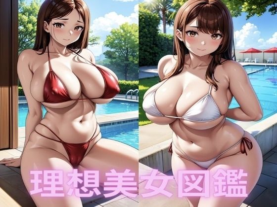 爆乳水着美女【理想イラスト美女図鑑】