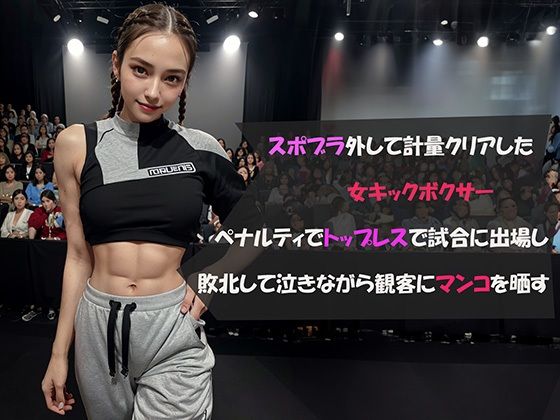 スポブラ外して計量クリアした女キックボクサーペナルティでトップレスで試合に出場し、敗北して泣きながら観客にマンコを晒す