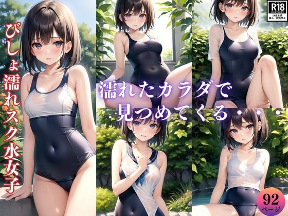 びしょ濡れスク水女子 濡れたカラダで見つめてくる・・・