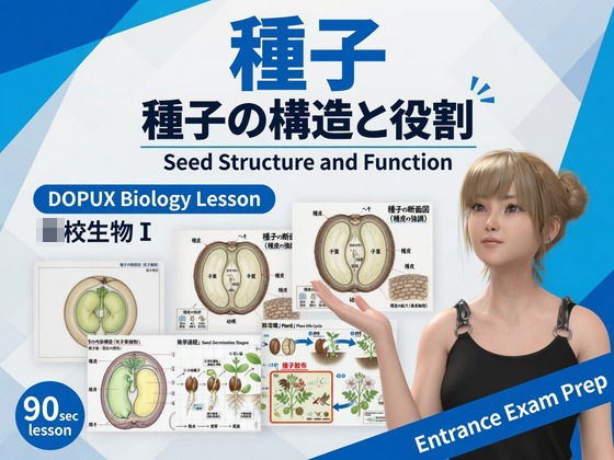 【▲20】一ノ瀬廻里 大学に進学し強豪予備校『DOPUX（ドピュックス』で生物I，IIを教える名物講師に！（Vol.036:種子）